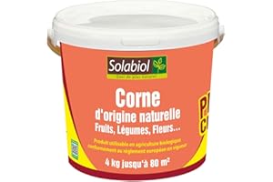 SOLABIOL Corne Broyée Traditionnelle - 4kg - Jusqu'à 80m² - Action Rapide & Longue Durée - 100% Corne Broyée - Pour Plantation & Entretien - Favorise La Croissance SOCOR4