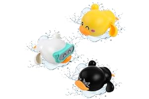 Kidow Toys Baby Bath Toys Mega Pack 3-piece Bath Toy Set, Comprehensive Baby Bath Toy No Mould Bath Toys & Kids Bath Collection, Educational & Fun, Ideal For Gift (Wind Up Duck Bath Time Toy)
