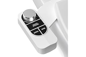 SAMODRA Bidet Toilette non électrique Bidet Japonaise WC double Buse auto-Nettoyante (Lavage Frontal et Arrière) Bidet à eau Douce Fixation du Siège de Toilette avec Pression d'eau Réglable In (Noir)