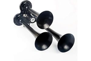 YIYDA Klaxon électrique à électrovanne pour voiture train bateau - 3 tubes - Noir - Étanche - 12 V