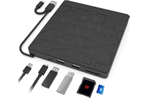 ‎ZEVMI Externes CD DVD Laufwerk für Laptop: Externer DVD Brenner mit USB 3.0 Type-C SD/TF Kartenleser und USB Anschlüsse - External CD DVD Drive für Laptop Desktop MacBook Win11/10/8/7/XP Linux Mac OS Vista
