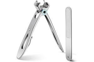 FVION Juego de Cortaúñas, Cortauñas para uñas Gruesas de Acero Inoxidable, Cortauñas Grande con Lima Apertura Ancha de 16 mm para Hombres y Mujeres