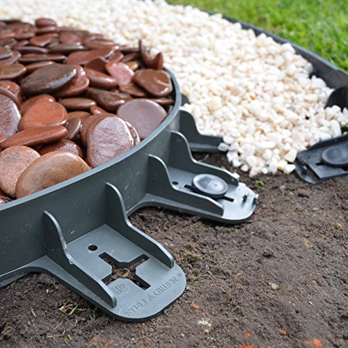 TerraGala Rasenkante / Beeteinfassung 5er Pack (800 x 80 x 45mm hoch) dunkelgrau - 2