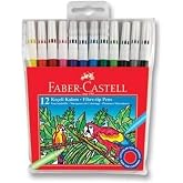 Faber-Castell Ke&ccedil;eli Kalem 12 Renk, Parlak Renkler, Su Bazlı Yıkanabilir M&uuml;rekkep, &Ccedil;ocuklar İ&ccedil;in G&uuml;venli
