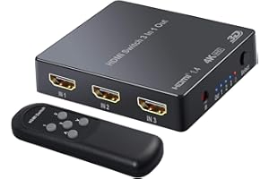 LiNKFOR HDMI Switch 3 in 1 out con IR Telecomando HDMI Switcher 3 Porta HDMI Hub Supporta 4K 3D Compatibile con Blu-ray DVD PS3 PS4 TV Box Laptop Videoproiettore HDTV