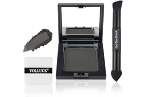 VOLLUCK Ritocco Ricrescita Capelli 12g, Copertura Immediata Ombretto per Capelli Ricrescita con Applicatori Multipli, Effetto Naturale Hairline Powder per Donna e Uomo (Castano Scuro)
