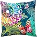 Produktbild HIP 5104-H dekorativ Kissenbezug, blau mit farbigen Figuren und Schmetterlinge, 50 x 50 x 0,5 cm, mehrfarbig
