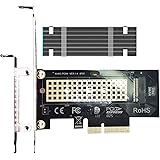 glotrends M.2 NVMe PCIe x16 Adapter mit 0,3 cm dickem Kühlkörper für M.2 SSD, PCIe 4.0 | 3.0 M.2 Adapter Card,PCIe GEN4 Full