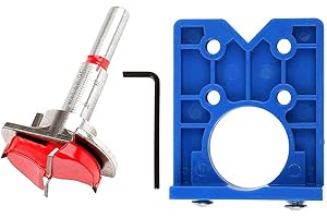 WANGCL - Plantilla de perforación de bisagra oculta de 35 mm para bisagras de gabinete y placas de montaje, carpintería, bricolaje - Azul