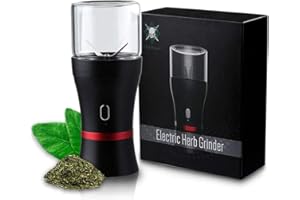 LTQ Macinino elettrico per erbe e spezie, Dry Herb Grinder con batteria integrata da 1100 mAh, 2 contenitori di vetro da 50 ml