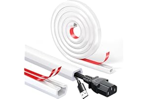 GJNMYSD Cable Trunking, White Cable Cover Self Adhesive Cable Management Trunking, Mini Flexible Cable Protectorl for Wires on Wall Floor Wire Trunking to Hide Wires for Electric Cables,15mm×10mm - 2 Meters