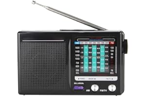 BLISSFULABODE Compact AM/FM/SW Radio Featuring Clear Sound, Designed for Portability and Ease of Use, Battery or Mains Powered (Black)
