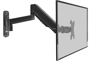 WORLDLIFT Monitor Arm Wall Mount Bracket for PC Monitor & TV - To Fit Screens 17 to 32 inches, Ergonomic Adjustable Gas Spring Single Arm Support 8 kg Monitor, VESA 75x75, 100x100 mm