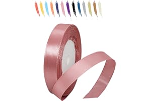 MORAINJAY 15mm Ribbon,23M Dusty Pink Satin Ribbon for Gift Wrapping,Wedding Car Ribbon,Ribbon Roll for Flower Bouquets,Cake Box and Crafting,Color Ribbon for DIY or Birthday,Chrismas Party Decorations