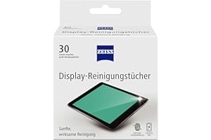 ‎ZEISS ZEISS Display-Reinigungstücher alkoholfrei 30 Stück zur sicheren & effektiven Reinigung optischer Flächen - jedes Tuch einzeln verpackt - ideal für unterwegs oder auf Reisen