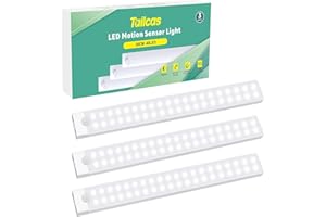 TAILCAS Indoor Motion Detector Light, Kitchen Sensor Cabinet Lighting, USB Rechargeable Night Light, Dimmable Cupboard Light, Children's Night Light for Stairs, Hallway
