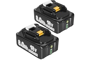 AICIPOW 2 Stück 18V Ersatzakku für Makita Akku 18V 8Ah BL1860 Ersatzakku für Makita Akku BL1850 BL1850B BL1860 BL1860B BL1840B BL1840 BL1830 BL1835 BL1845 194204-5 LXT-400 Werkzeugakku mit LED