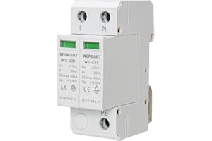 Wengart Überspannungsschutzgerät WG-C20,2P,T2-Schutz 20-40KA AC275V SPD Hausableiter DIN-Schienenmontage