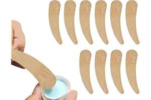 ZoeTekway 10 pezzi di bambù crema Spatola Cosmetic Spatula trucco Scooper riutilizzabile Cosmetic Spatola per maschera lavaggio Gel