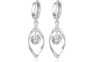 KITEENAL Zirkonia Creolen - Sterling Hypoallergene CZ Dangle Huggies Creolen für Damen Mädchen