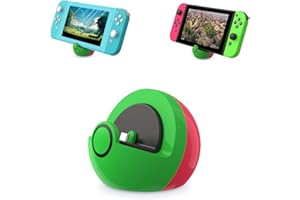 Antank Pequeña Base de Carga Compatible con Nintendo Switch/Switch Lite/Switch OLED, soporte de carga sin proyección, mini base de carga portátil para juegos de Switch Verde y rosa