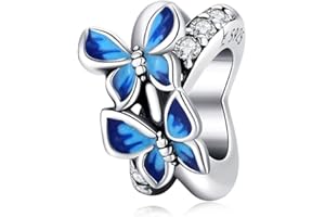 SHIYU Charms papillon pour bracelets Pandora,breloques perle d'écartement en argent sterling 925, bijou pour femme.