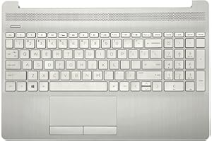 JXJSLP Replacement for HP 15T-DW 15-DW 15S-DU Laptop Upper Case Palmrest Touchpad with Non-Backlit Keyboard Assembly L52023-001 AP2H8000510 Natural Sliver
