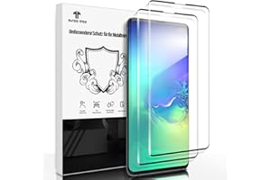 THREE-TREE Schutzfolie für Panzerglas für Samsung Galaxy S10 Plus, 2 Stück Panzer Schutz Glas Fingerabdruck-ID Unterstützen, 3D-Volle Bedeckung Passt Perfekt HD, 9H Displayschutzfolie für Galaxy S10 Plus - 3