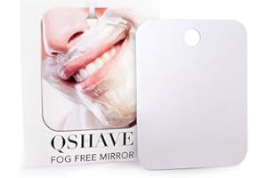 QSHAVE Fog Free Shower Mirror Large Size with Suction Hood and Adhesive Hook Fogless Shaving