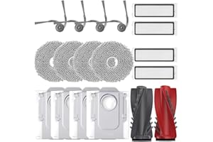 ‎GEOVIIZON Geoviizon Zubehör für Roborock Qrevo S5V,Qrevo Curv,Qrevo Curv S5X,Qrevo Edge,Qrevo Edge S5A Ersatzteilset,1 Hauptbürsten, 4 HEPA-Filter, 4 Wischtücher, 4 Staubbeutel, 4 Seitenbürsten