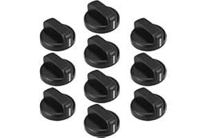 eMagTech 10 Stück 8 mm Kunststoff-Gasherd-Drehknöpfe, rund, Halbschaft, Herd-Kontrollschalter, Herd-Reparatur-Zubehör für Küche, Herd, Gasherd, Ofen, Herd