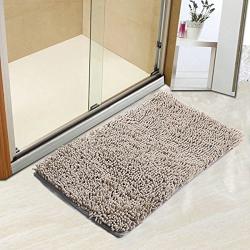 Leefrei Anti-Rutsch-Beschichtung Badematte /Badvorleger /Badteppich / Duschvorleger (50X80cm, Beige) - 6
