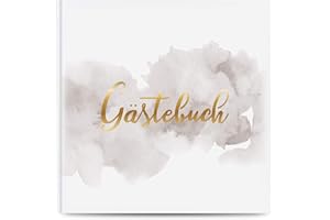 Fairytale Wedding © Libro de visitas - Libro de Fotos de la Boda -Tapa de Valor -Impresión en lámina de Oro -Blanco, en Blanco 100 páginas - 50 Hojas - Cualquier ocasión - Blanco Gris