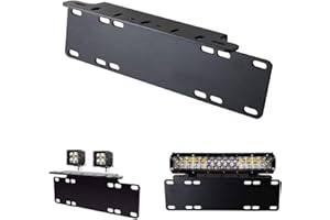 RIGIDON 15 pouces Support de plaque d'immatriculation voiture, Universel Aluminium Support de barre d'éclairage led, feux de travaille support de Fixation de Plaque D'immatriculation pour Offroad 4x4