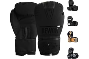 Rewon Gear Guantes de Boxeo, Entrenamiento Guantes, MMA Kick Boxing, Artes Marciales de Muay Thai Combate Sparring, Fighting Gloves para Hombres Mujeres