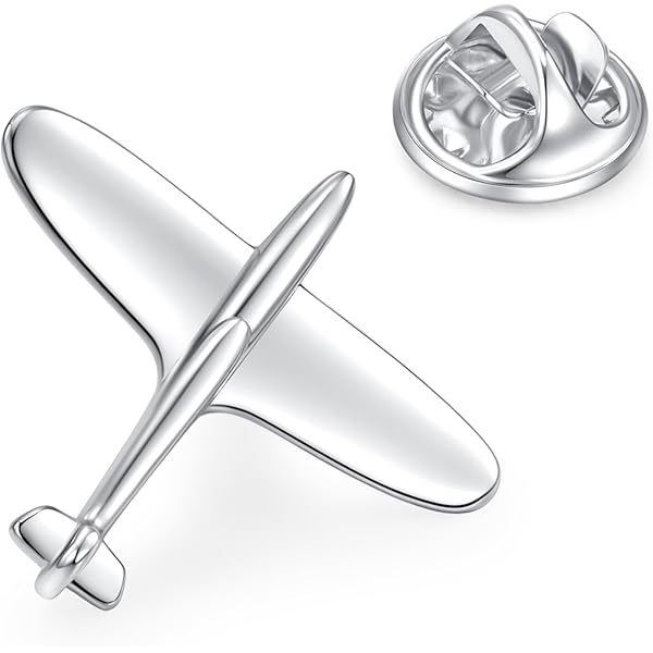 Broche Avion De Ligne En Acier Inoxydable Argenté - Bijou Homme/femme - Neuf