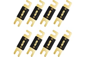 Youmile 8 Stück ANL Sicherung vergoldet ANL Flachsicherung 30A 50A 80A 100A 150A 200A 250A 300A für Car Audio/Video System