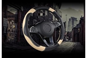 ISTN Funda de Piel sintética para Volante de Coche, Antideslizante, Transpirable, Estilo Deportivo, Color de Contraste amarillo