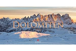 Dolomiten Kalender 2026 | Bildgewaltiger Berge-Kalender im schlanken Querformat (66x33 cm) | Südtirol für Alpinist:innen und Wander:innen