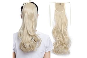 SEGO 45cm Coda Capelli Extension Cavallo Fascia Unica Clip in Hair Finti Mossi Parrucca Ponytail Tie Up 90g - Biondo Chiarissimo