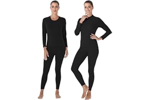 Odoland Thermounterwäsche Set Damen, 4er Pack ultraweiche Thermo-Unterwäsche, Thermooberteil & Thermohose Leggings Funktionsunterwäsche Sets (Rollkragen & Rundhals)