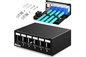 Enmane 6 Port Patchpanel 1U Leeres Patchpanel Kompatibel Für Keystone Module RJ45 Keystone/USB Keystone/HDMI Keystone