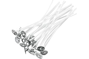 DNDGDLUA 20 mechas para velas, algodón orgánico natural con resistente, inodoro y limpio para la fabricación de velas (10 cm)