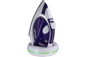 Russell Hobbs Fer à repasser vapeur [Sans fil & Puissant] Supreme Stream (2400 W, 135 g/min Effet pressing, Réservoir 300 ml, Semelle céramique, Socle de recharge rapide, anti-calcaire) 23300-56