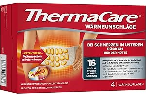‎THERMACARE ThermaCare Wärmepflaster für den unteren Rücken, 4 Stück, bei Schmerzen im unteren Rücken und der Hüfte, Originalware von Angelini Pharma Deutschland