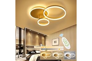 XEMQENER LED Ceiling Light, 42W Dimmable Chandeliers with Color & Brightness Adjustable, Modern LED Ceiling Lamp with Remote & Memory Function for Living Room, Bedroom, Kitchen, Hallway, Office