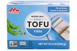 LONDON GROCERY MORINAGA Silken Tofu Blue Firm – 10 Packs of 349g Each Silken Firm | Smooth & Extra Firm Tofu for Cooking, Baking, Stir-Fry & Vegan Recipes – High Protein & Shelf Stable