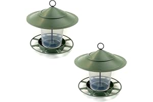 etree Easy Clean Hanging Lantern Bird Feeder (2025 Design) - Prevent Disease & Protect Wildlife Slate Green Pack of 2