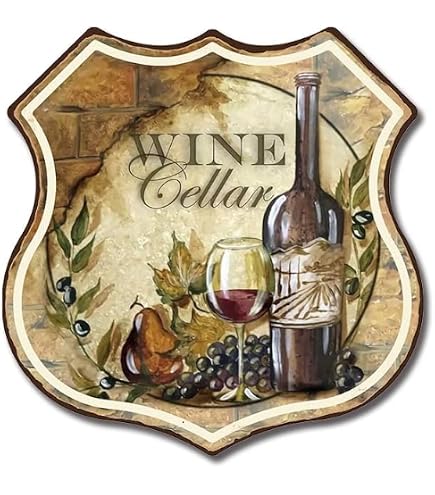 Plaque Métallique Décorative Bouteille De Vin - 20x30 Cm - Acier Allemand - 4 Trous - Vernis Haute Qualité - 8