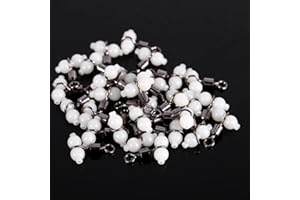 ALOMEJOR Juego de 30 piezas de conectores giratorios de pesca luminosos con gancho de línea de pesca, triples, giratorios con cuentas brillantes.